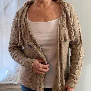 Tan Women’s Open Front Knit Cardigan-COZY